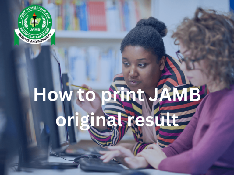 How to print JAMB original result 2024