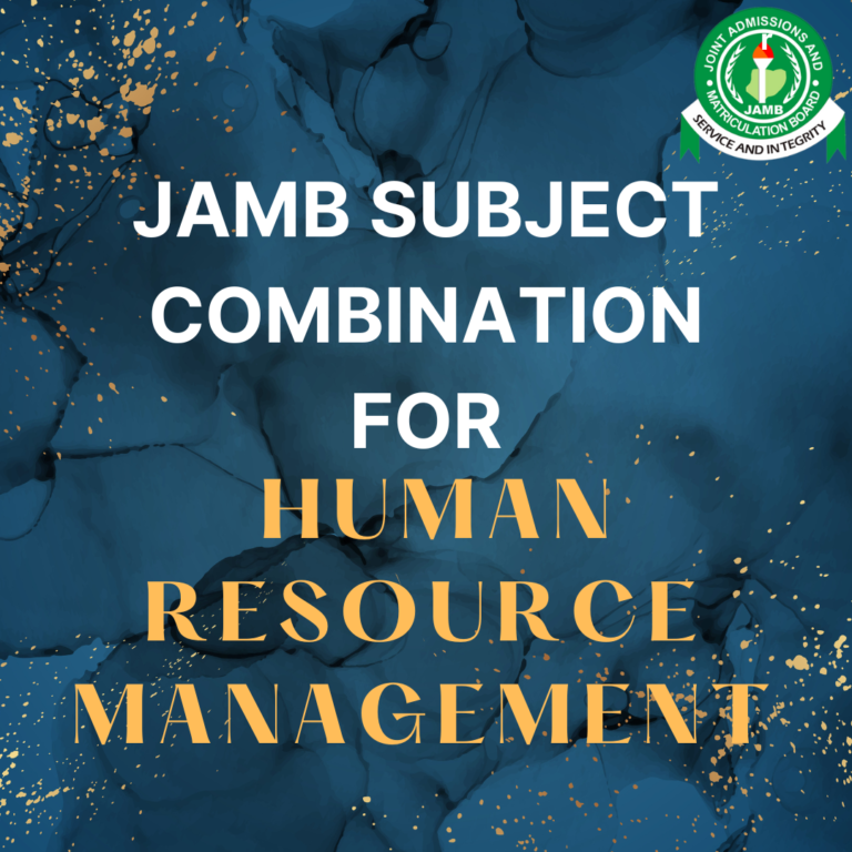 JAMB subject combination for human resource management