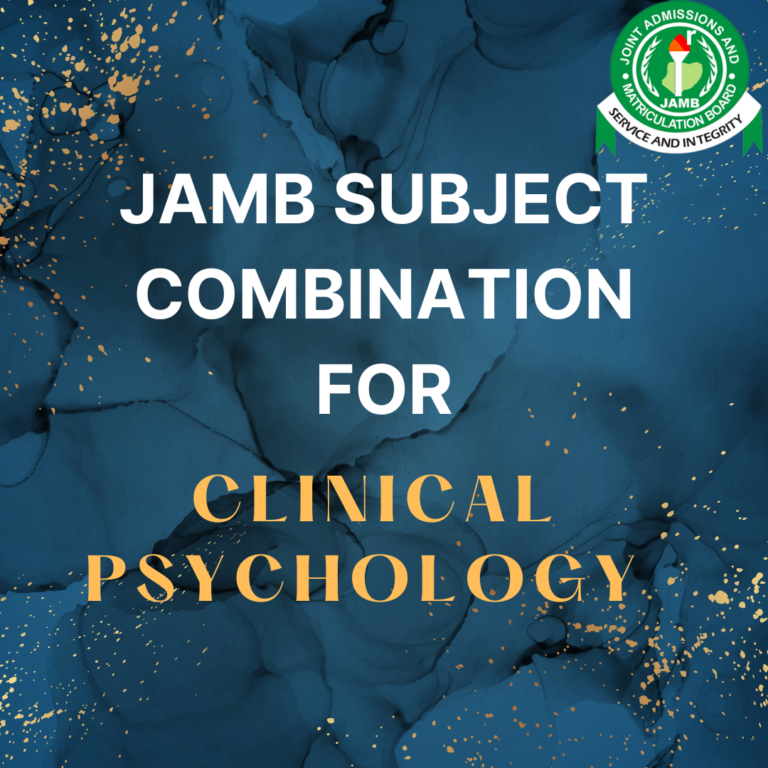 JAMB subject combination for clinical psychology