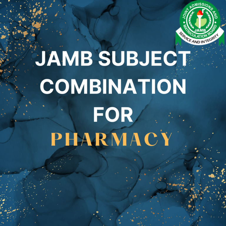 JAMB subject combination for pharmacy