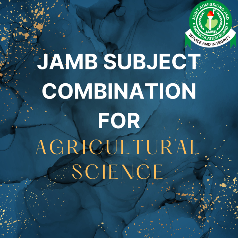 JAMB subject combination for agricultural science