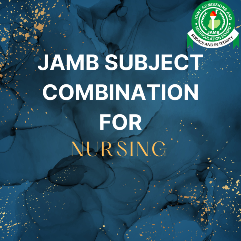 JAMB subject combination for nursing
