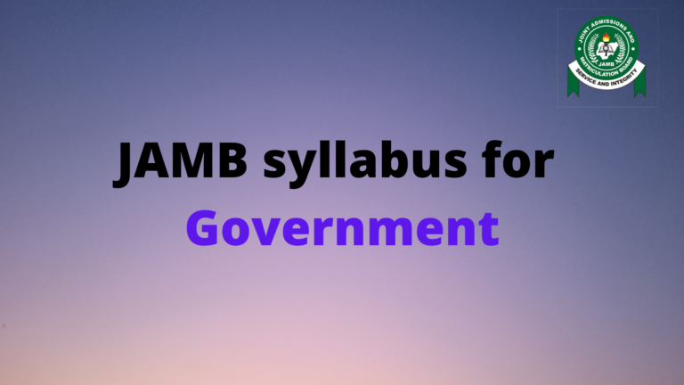 JAMB Syllabus for Government