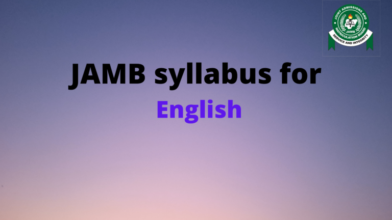 JAMB Syllabus for Use of English
