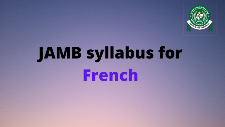 JAMB Syllabus for French