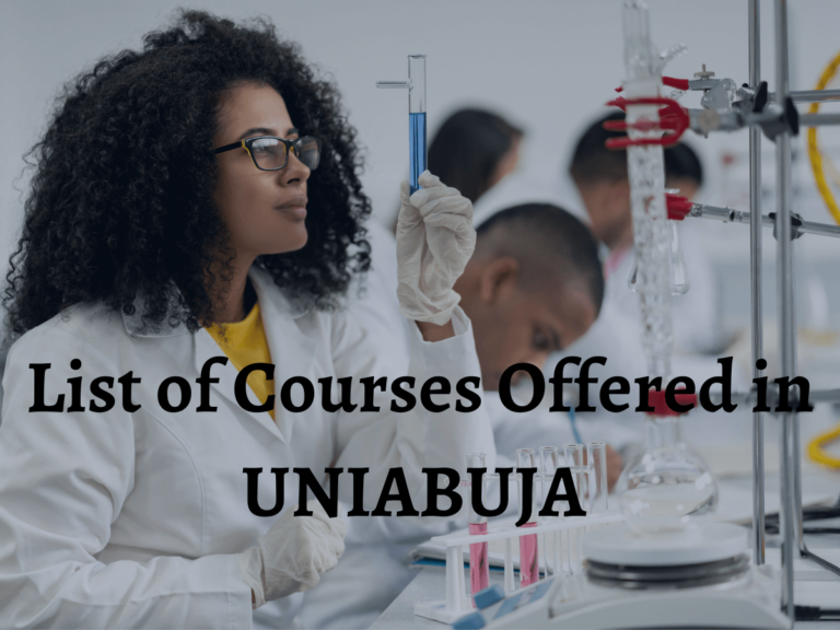 List of UNIABUJA Courses 2024