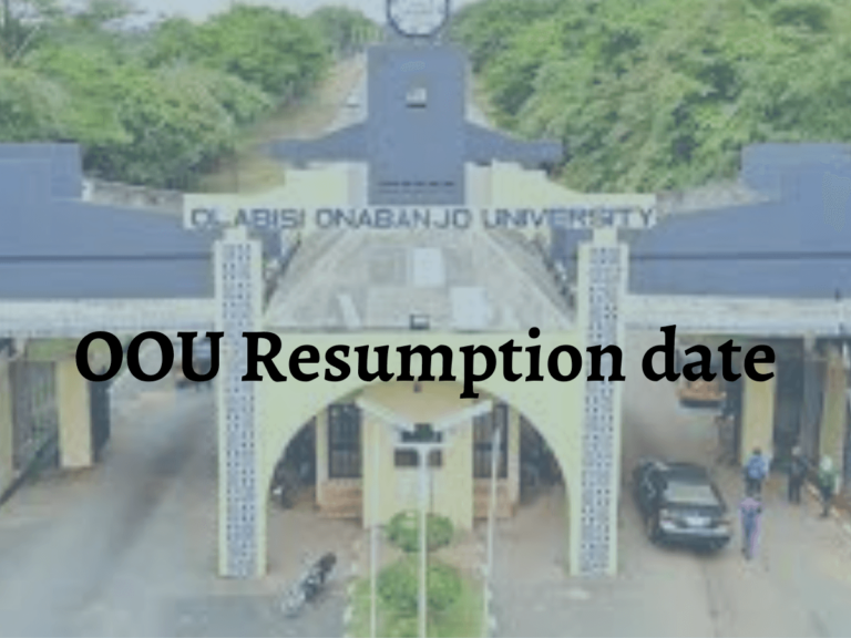 OOU Resumption date for 2024 session